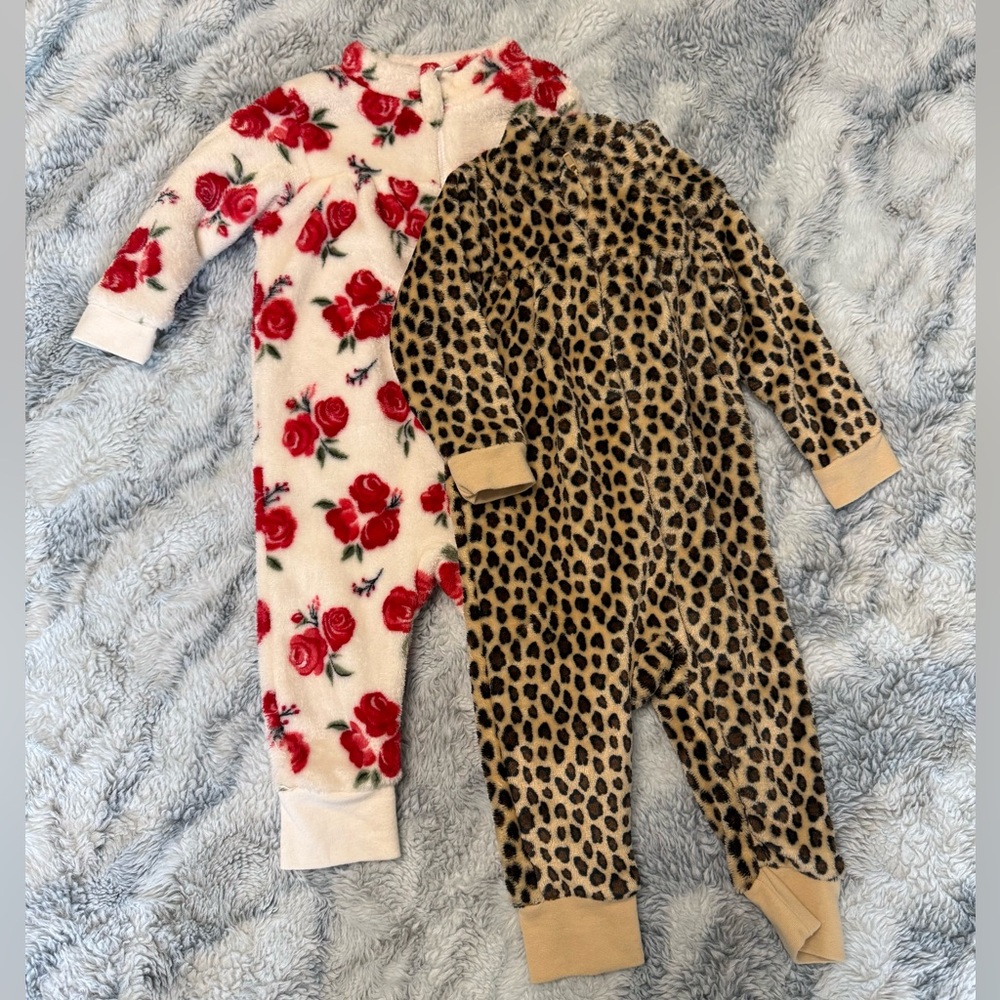 Set of 2 Hudson Baby Plush Jumpsuits